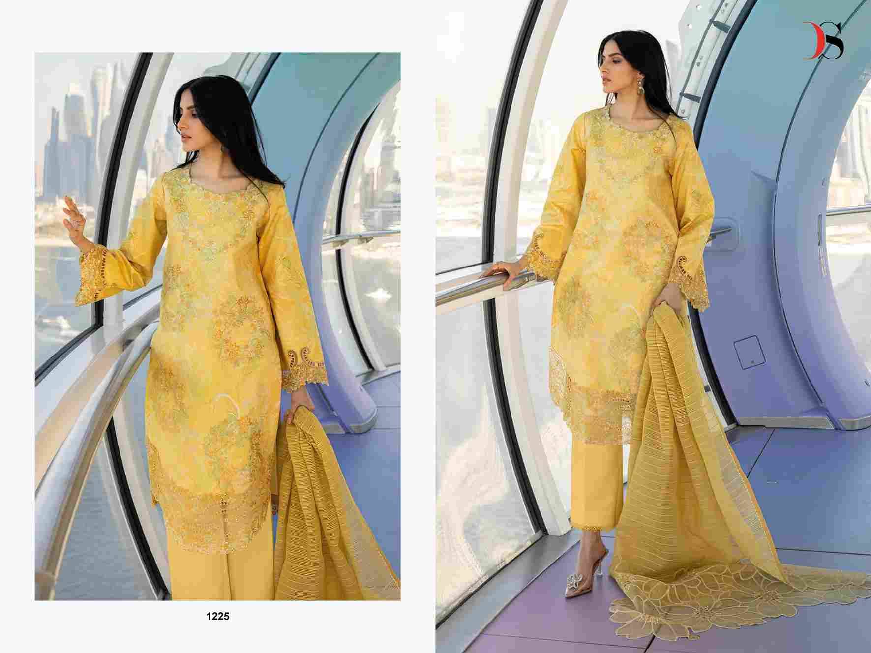 Rang Rasiya Lawn-25 Vol-3 By Deepsy Suits 1221 To 1225 Series Pakistani Stylish Beautiful Colourful Printed & Embroidered Party Wear & Occasional Wear Pure Cotton Dresses At Wholesale Price