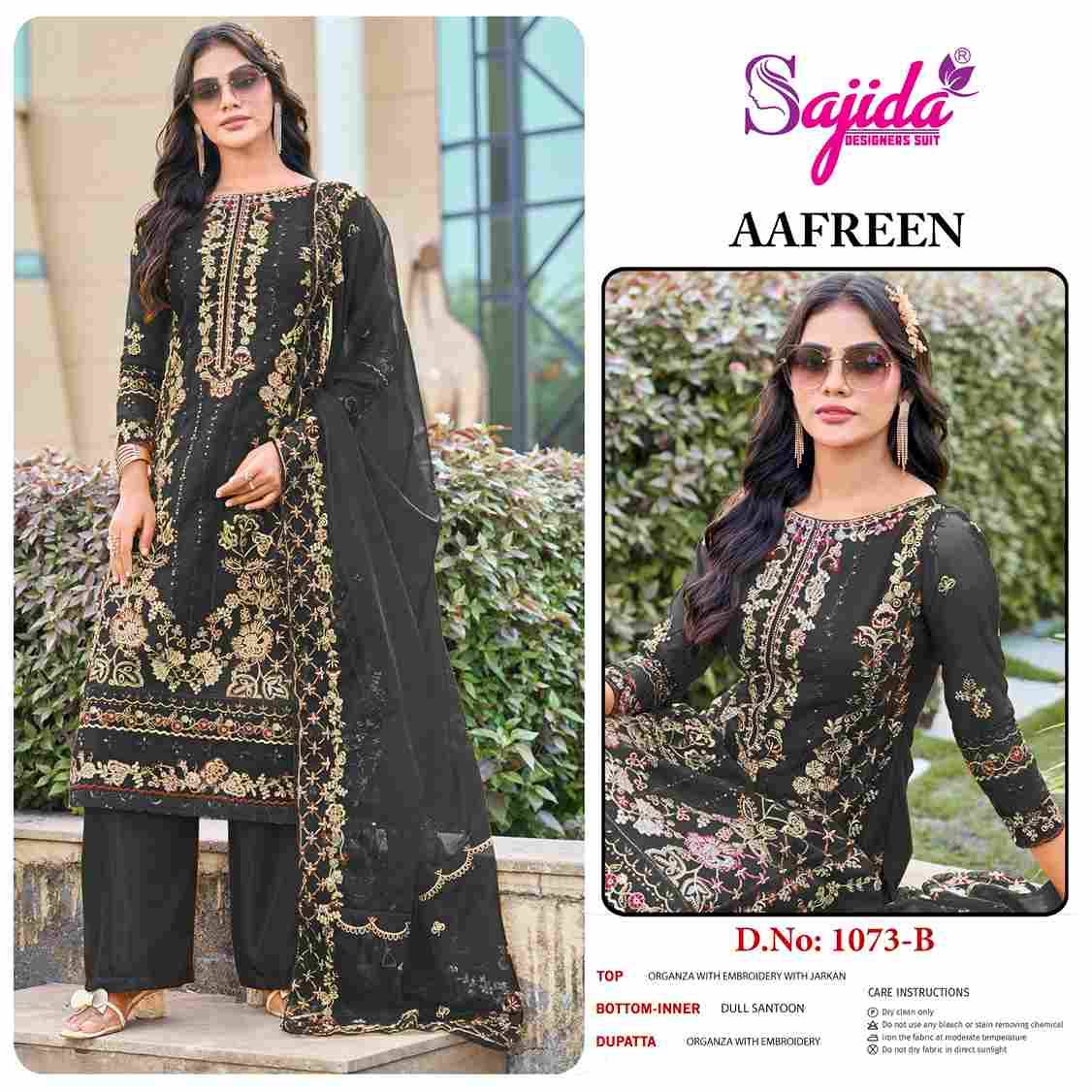 Aafreen By Sajida Designer Suits 1073-A To 1073-D Series Beautiful Pakistani Suits Colorful Stylish Fancy Casual Wear & Ethnic Wear Organza Embroidered Dresses At Wholesale Price