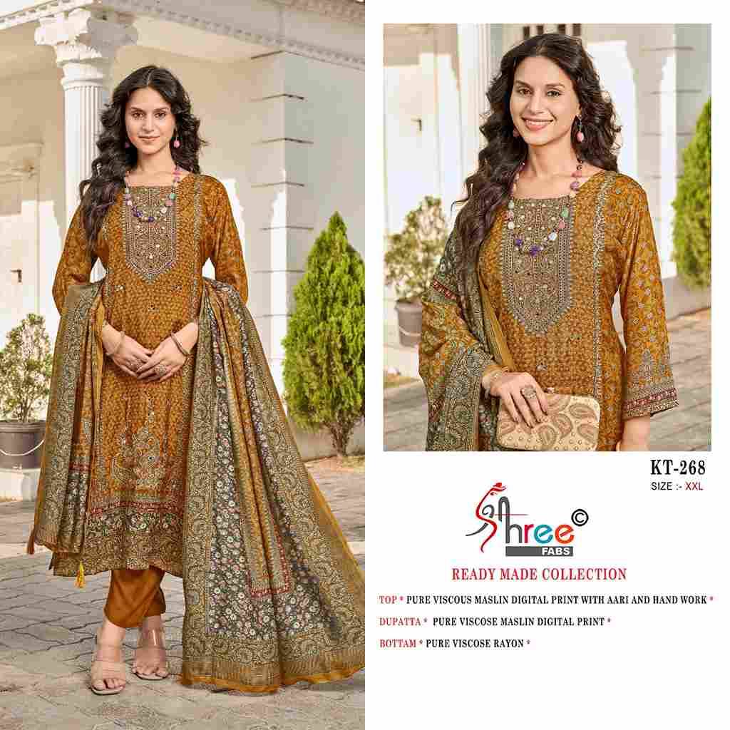 Shree Fabs Hit Design KT-268 Colours By Shree Fabs KT-268 To KT-268-C Series Designer Pakistani Suits Beautiful Fancy Stylish Colorful Party Wear & Occasional Wear Pure Viscose Muslin Embroidery Dresses At Wholesale Price