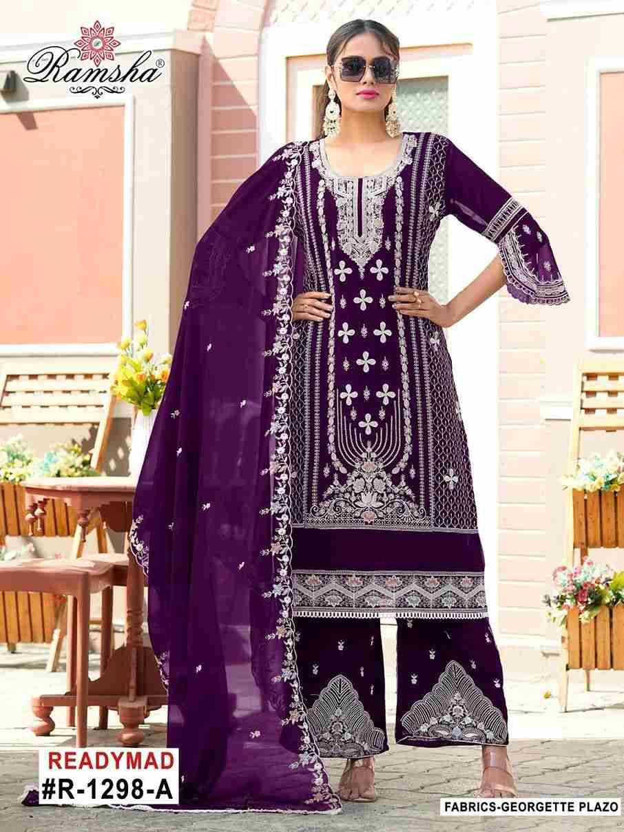 Ramsha 1298 Colours By Ramsha 1298-A To 1298-D Series Beautiful Pakistani Suits Colorful Stylish Fancy Casual Wear & Ethnic Wear Georgette Dresses At Wholesale Price