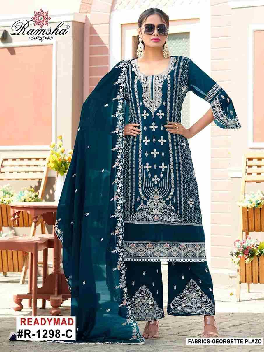 Ramsha 1298 Colours By Ramsha 1298-A To 1298-D Series Beautiful Pakistani Suits Colorful Stylish Fancy Casual Wear & Ethnic Wear Georgette Dresses At Wholesale Price