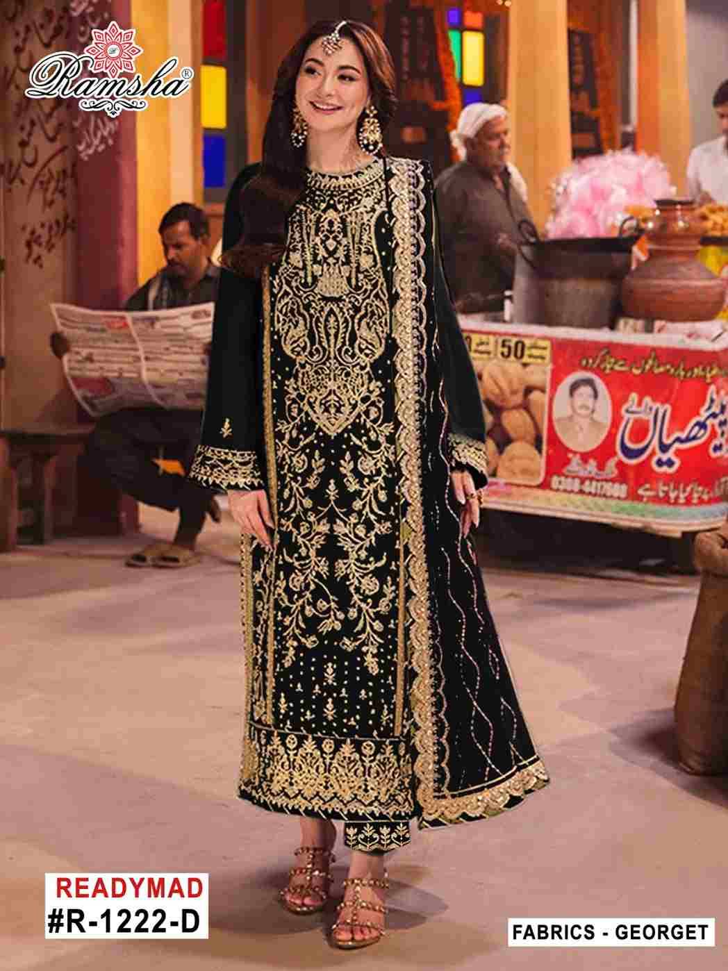 Ramsha 1222 Colours By Ramsha 1222-A To 1222-D Series Beautiful Pakistani Suits Colorful Stylish Fancy Casual Wear & Ethnic Wear Georgette Dresses At Wholesale Price