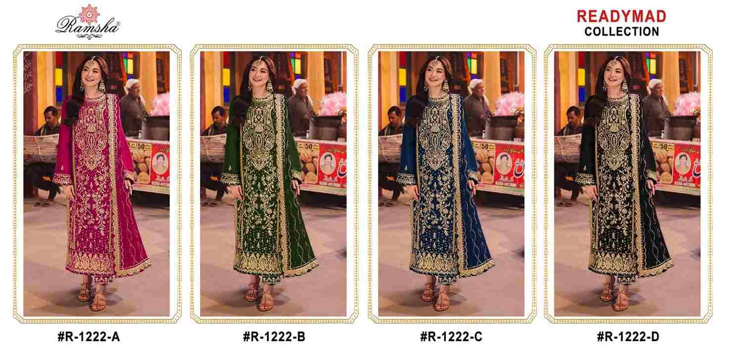 Ramsha 1222 Colours By Ramsha 1222-A To 1222-D Series Beautiful Pakistani Suits Colorful Stylish Fancy Casual Wear & Ethnic Wear Georgette Dresses At Wholesale Price