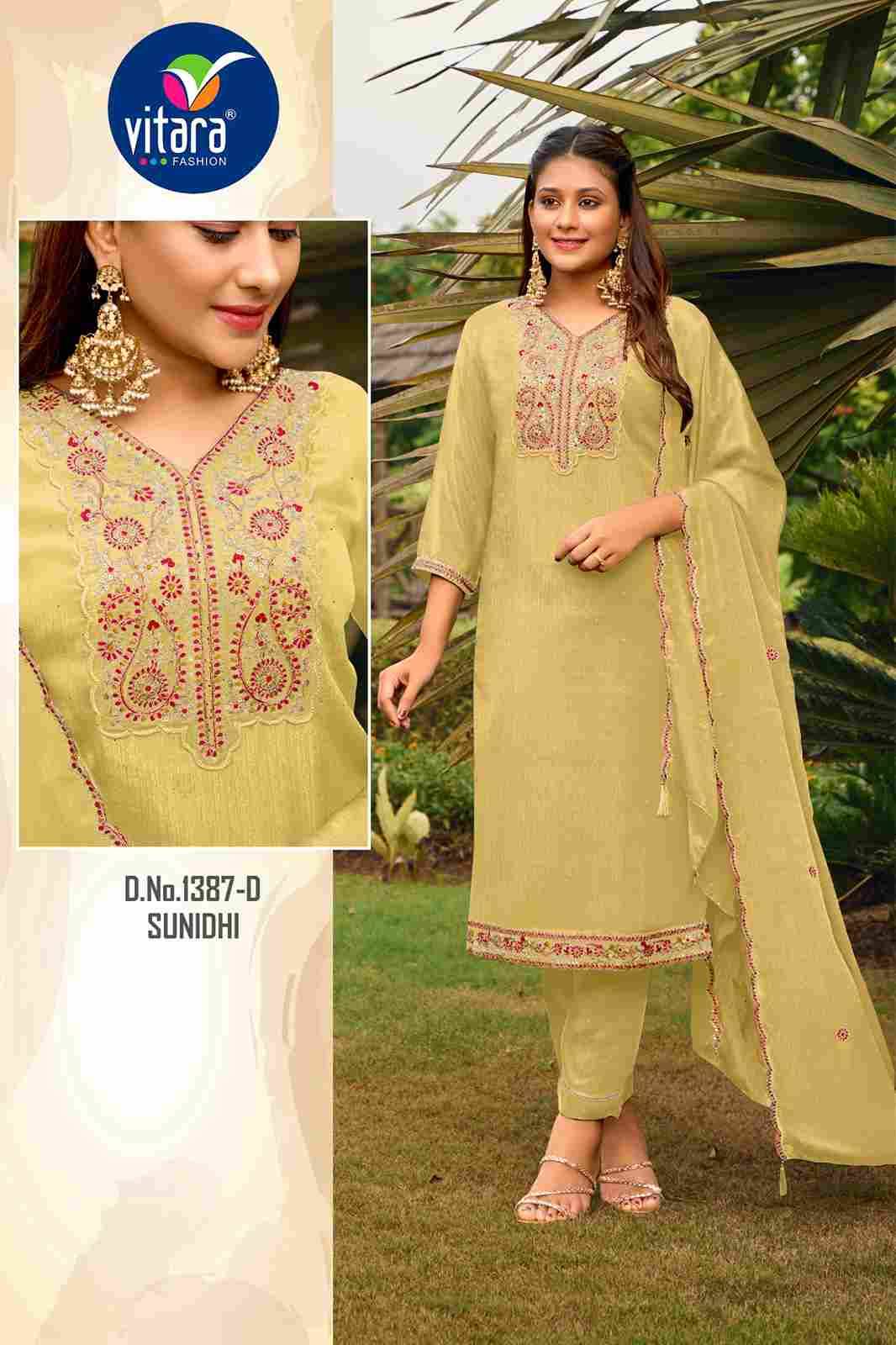 Sunidhi By Vitara 1387-A To 1387-H Series Beautiful Stylish Festive Suits Fancy Colorful Casual Wear & Ethnic Wear & Ready To Wear Chinnon Dresses At Wholesale Price