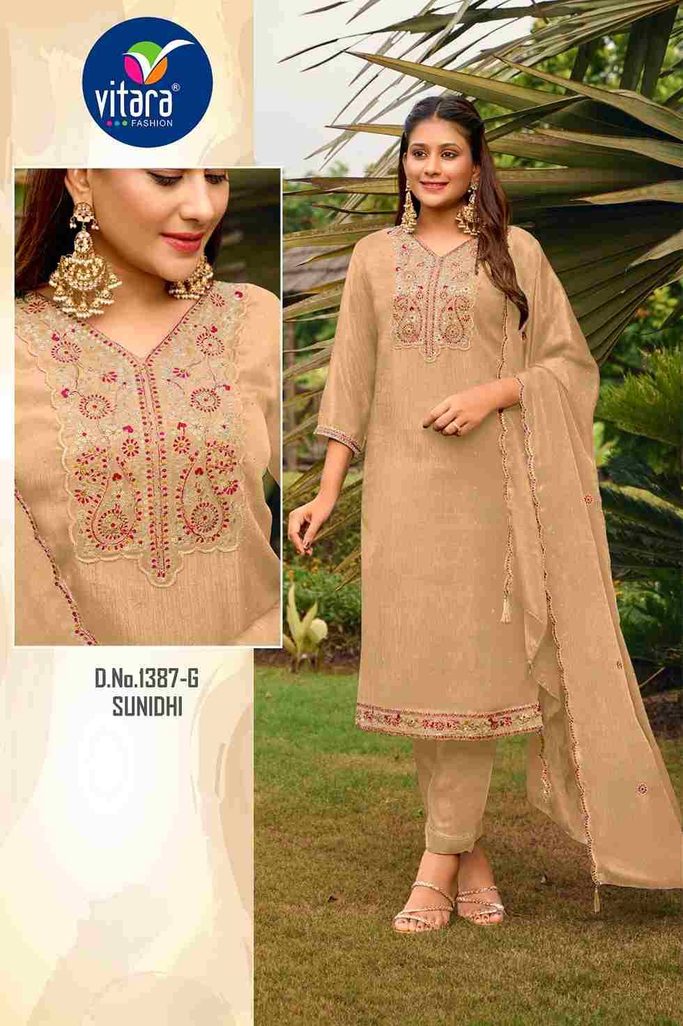 Sunidhi By Vitara 1387-A To 1387-H Series Beautiful Stylish Festive Suits Fancy Colorful Casual Wear & Ethnic Wear & Ready To Wear Chinnon Dresses At Wholesale Price