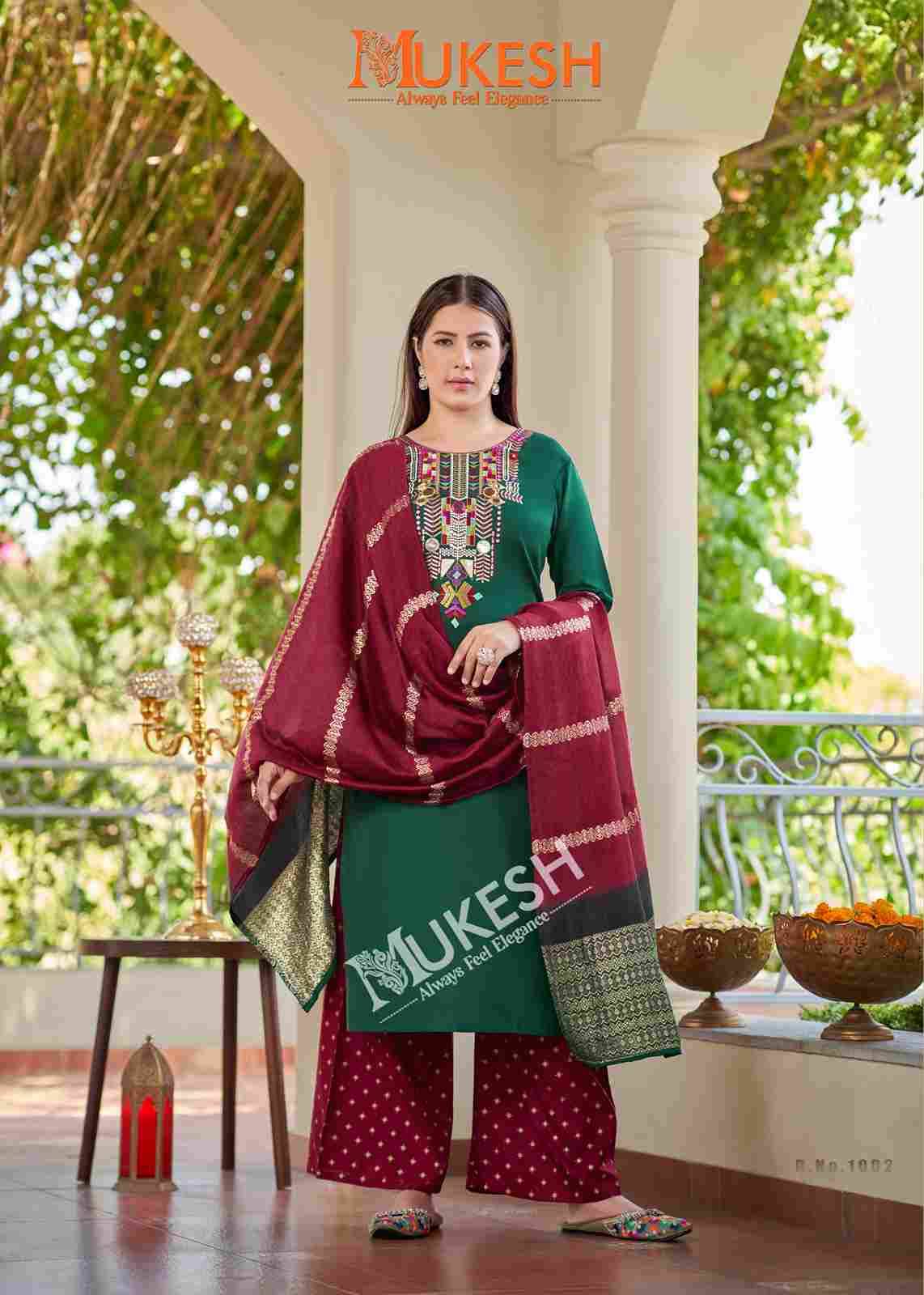 Mausam By Mukesh 1001 To 1008 Series Beautiful Stylish Festive Suits Fancy Colorful Casual Wear & Ethnic Wear & Ready To Wear Rayon Dresses At Wholesale Price