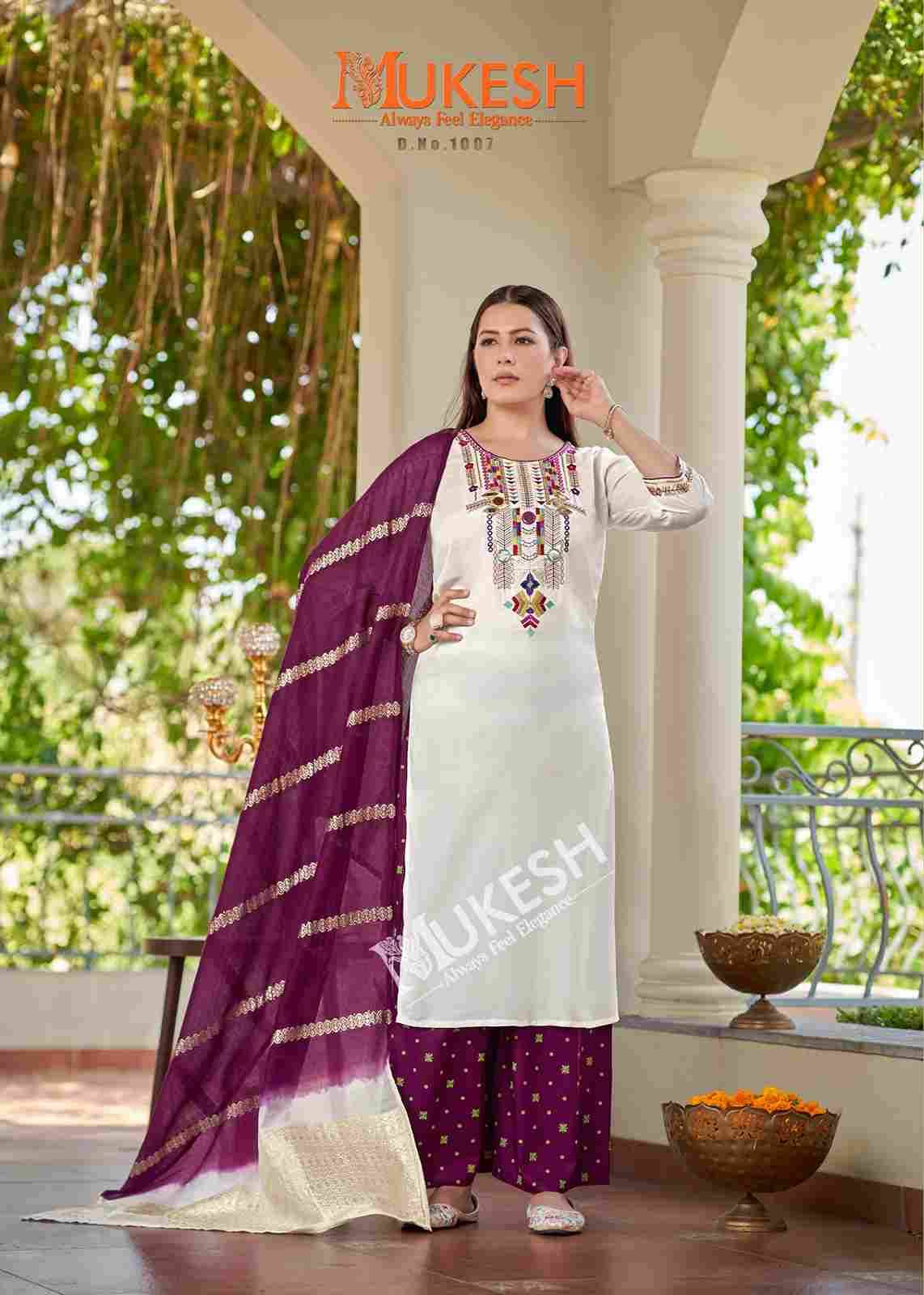 Mausam By Mukesh 1001 To 1008 Series Beautiful Stylish Festive Suits Fancy Colorful Casual Wear & Ethnic Wear & Ready To Wear Rayon Dresses At Wholesale Price