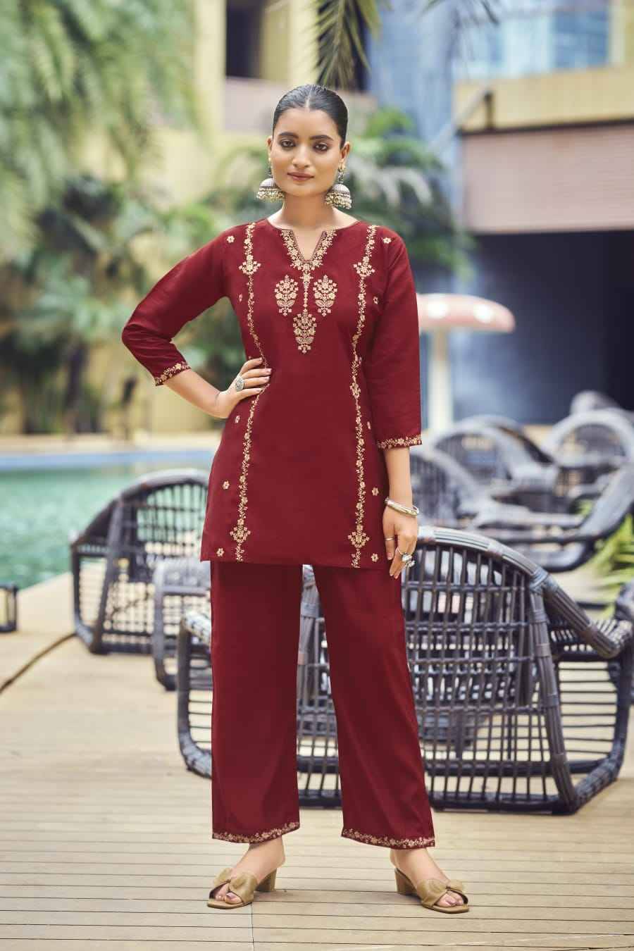 Celebrations By Ossm 1001 To 1006 Series Designer Stylish Fancy Colorful Beautiful Party Wear & Ethnic Wear Collection Viscose Silk Co-Ord At Wholesale Price