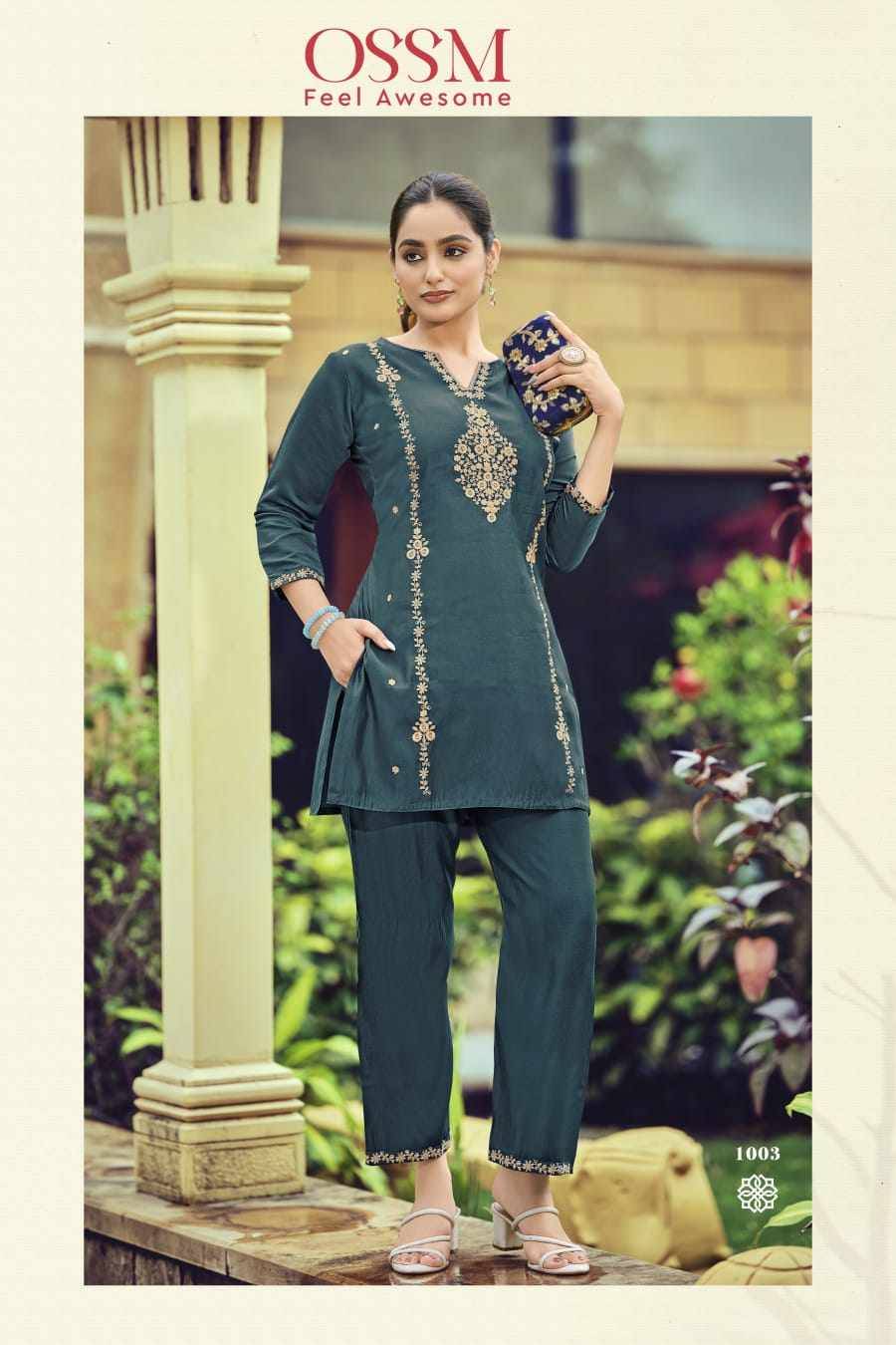 Celebrations By Ossm 1001 To 1006 Series Designer Stylish Fancy Colorful Beautiful Party Wear & Ethnic Wear Collection Viscose Silk Co-Ord At Wholesale Price