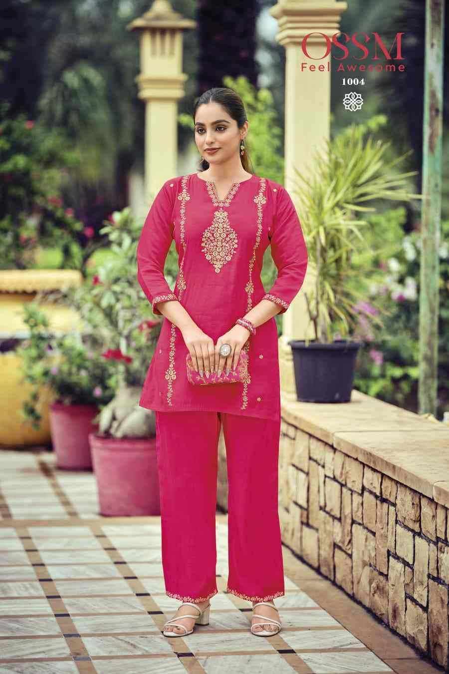 Celebrations By Ossm 1001 To 1006 Series Designer Stylish Fancy Colorful Beautiful Party Wear & Ethnic Wear Collection Viscose Silk Co-Ord At Wholesale Price