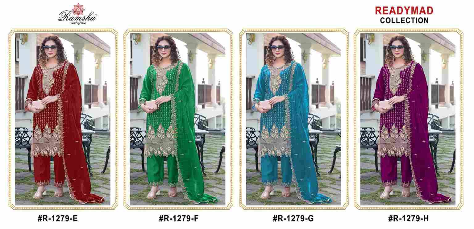 Ramsha 1279 Colours Vol-2 By Ramsha 1279-E To 1279-H Series Beautiful Pakistani Suits Colorful Stylish Fancy Casual Wear & Ethnic Wear Fandy Dresses At Wholesale Price