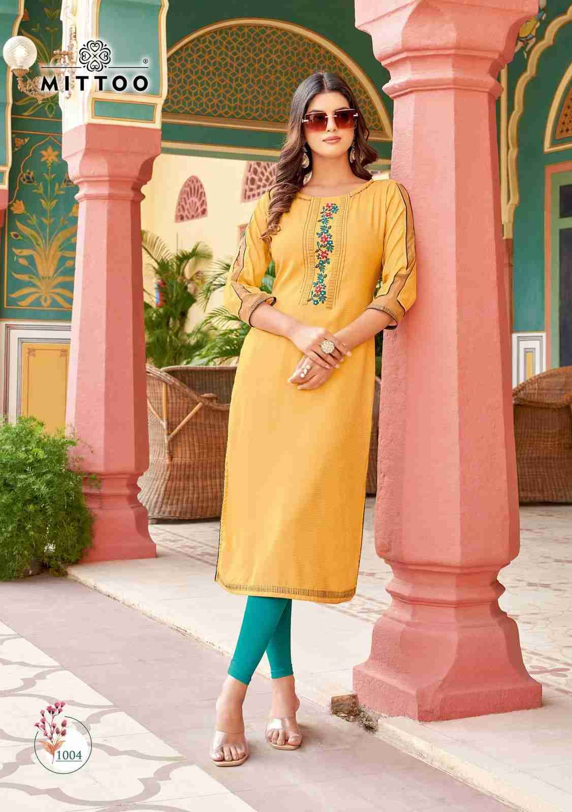 Kalishta By Mittoo 1001 To 1004 Series Designer Stylish Fancy Colorful Beautiful Party Wear & Ethnic Wear Collection Heavy Rayon Kurtis At Wholesale Price