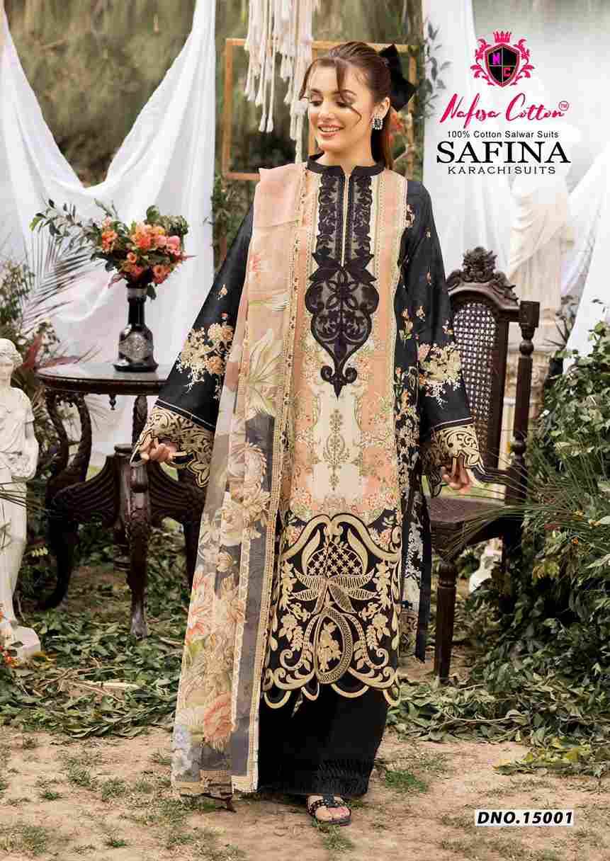 Safina Vol-15 By Nafisa Cotton 15001 To 15006 Series Beautiful Festive Suits Colorful Stylish Fancy Casual Wear & Ethnic Wear Pure Cotton Embroidered Dresses At Wholesale Price