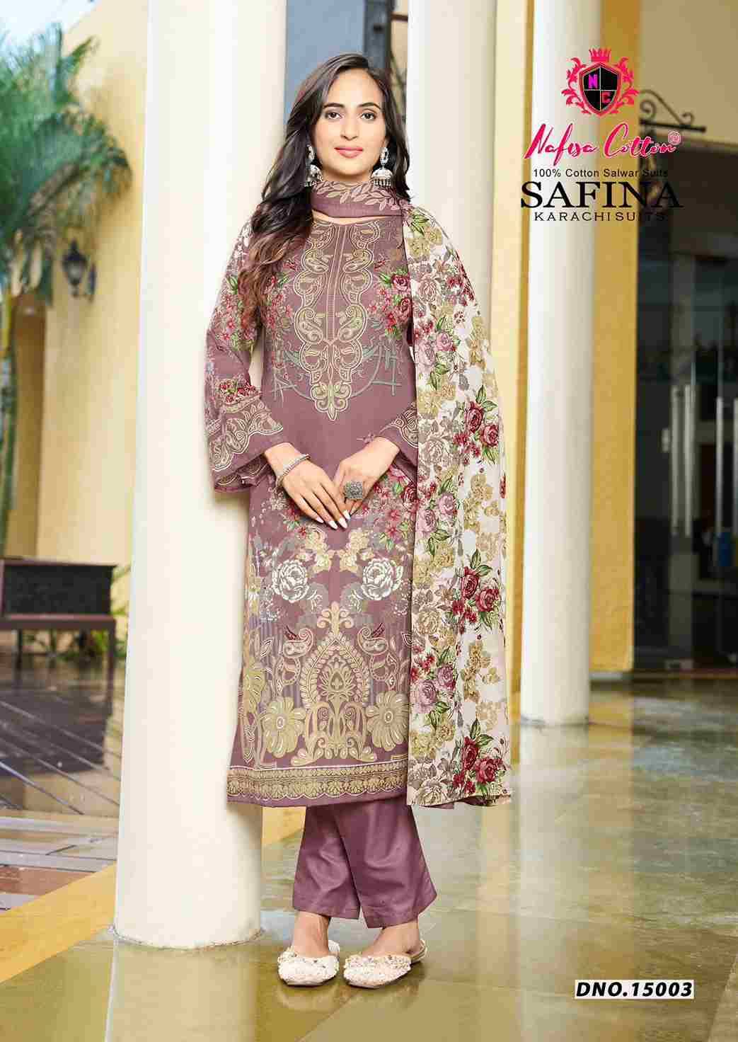 Safina Vol-15 By Nafisa Cotton 15001 To 15006 Series Beautiful Festive Suits Colorful Stylish Fancy Casual Wear & Ethnic Wear Pure Cotton Embroidered Dresses At Wholesale Price