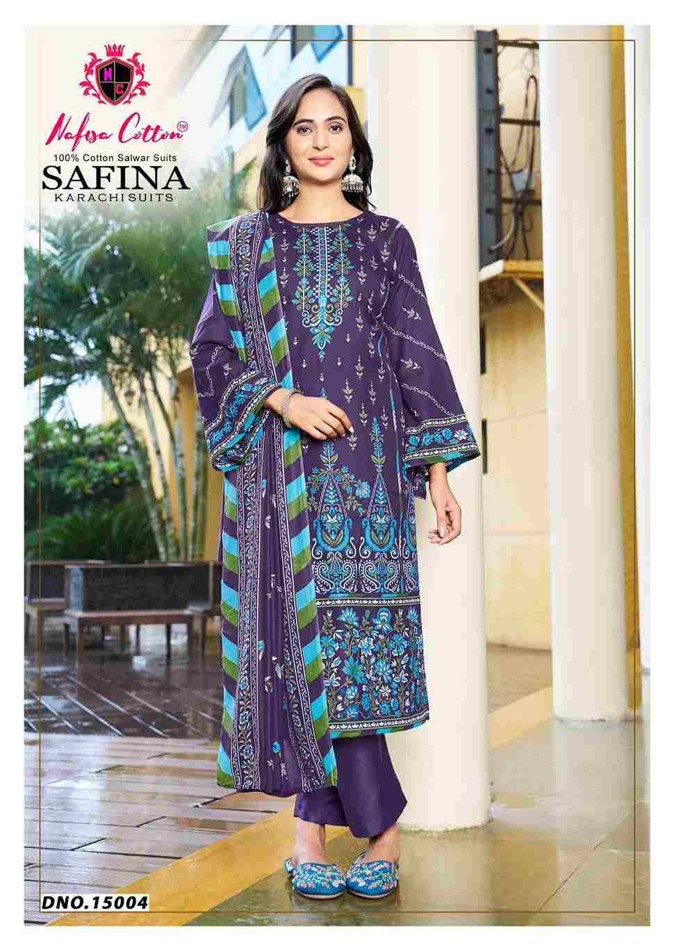 Safina Vol-15 By Nafisa Cotton 15001 To 15006 Series Beautiful Festive Suits Colorful Stylish Fancy Casual Wear & Ethnic Wear Pure Cotton Embroidered Dresses At Wholesale Price