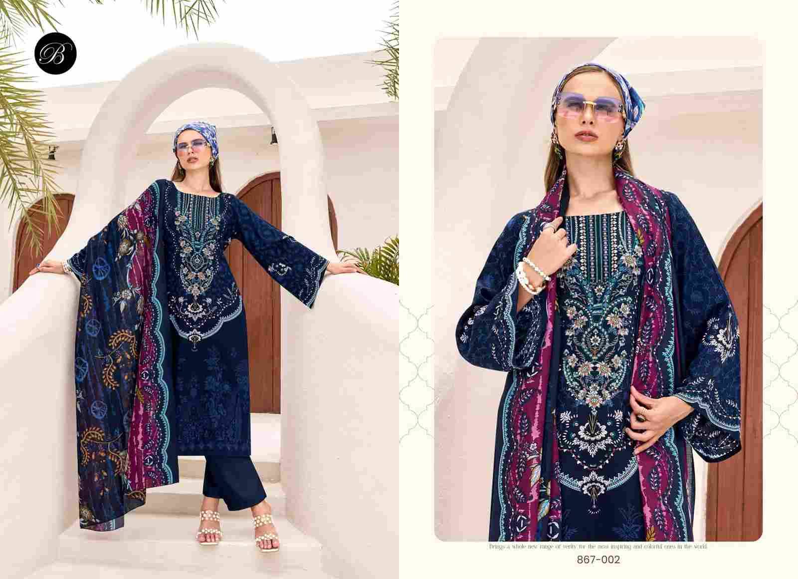 Riwayat Vol-12 By Belliza 867-001 To 867-008 Series Beautiful Festive Suits Stylish Fancy Colorful Casual Wear & Ethnic Wear Pure Viscose Rayon Print Dresses At Wholesale Price