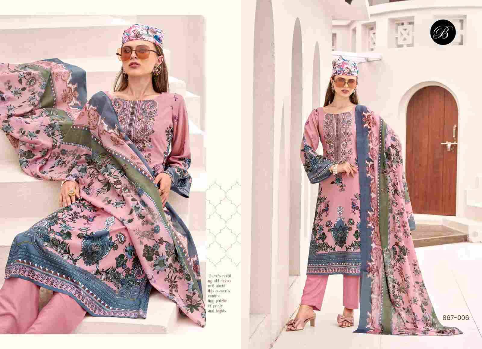 Riwayat Vol-12 By Belliza 867-001 To 867-008 Series Beautiful Festive Suits Stylish Fancy Colorful Casual Wear & Ethnic Wear Pure Viscose Rayon Print Dresses At Wholesale Price