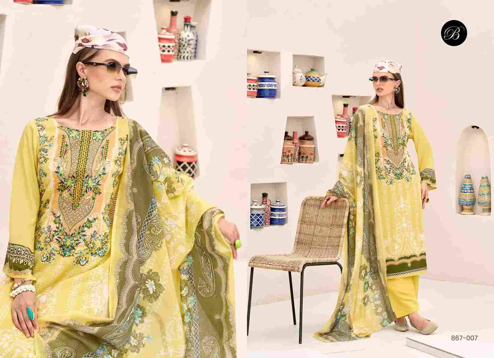 Riwayat Vol-12 By Belliza 867-001 To 867-008 Series Beautiful Festive Suits Stylish Fancy Colorful Casual Wear & Ethnic Wear Pure Viscose Rayon Print Dresses At Wholesale Price