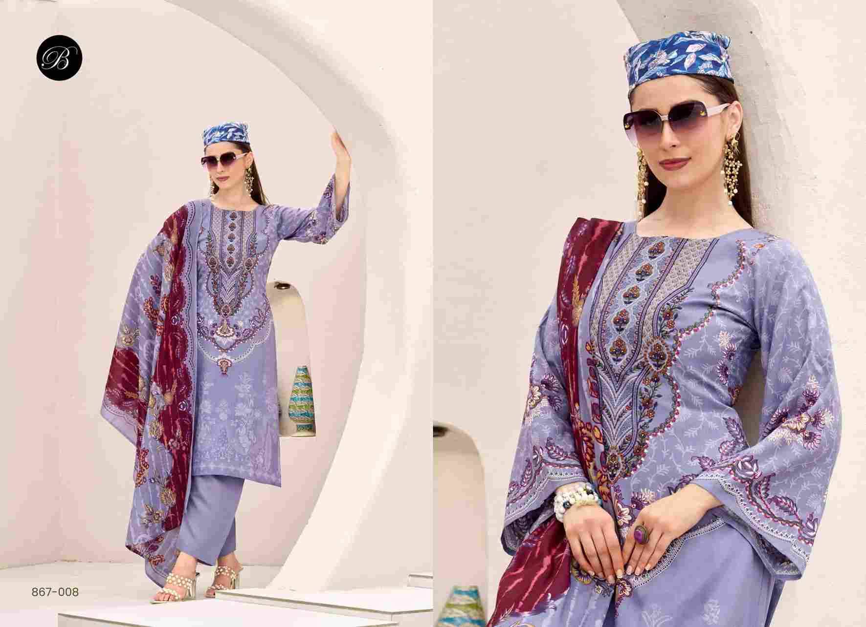 Riwayat Vol-12 By Belliza 867-001 To 867-008 Series Beautiful Festive Suits Stylish Fancy Colorful Casual Wear & Ethnic Wear Pure Viscose Rayon Print Dresses At Wholesale Price