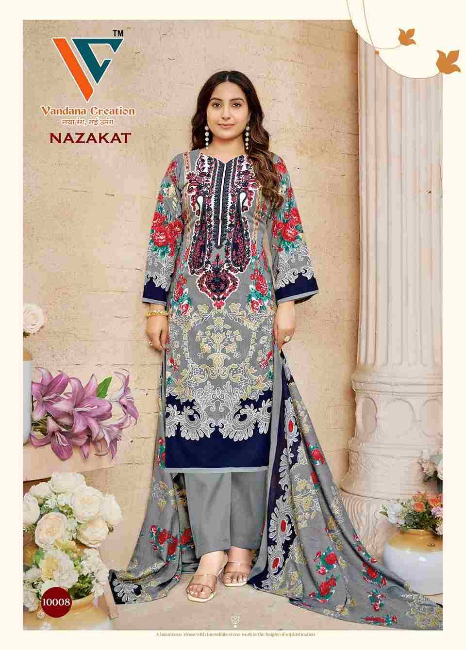 Nazakat Vol-10 By Vandana Creation 10001 To 10008 Series Beautiful Festive Suits Stylish Fancy Colorful Casual Wear & Ethnic Wear Soft Cotton Print Dresses At Wholesale Price