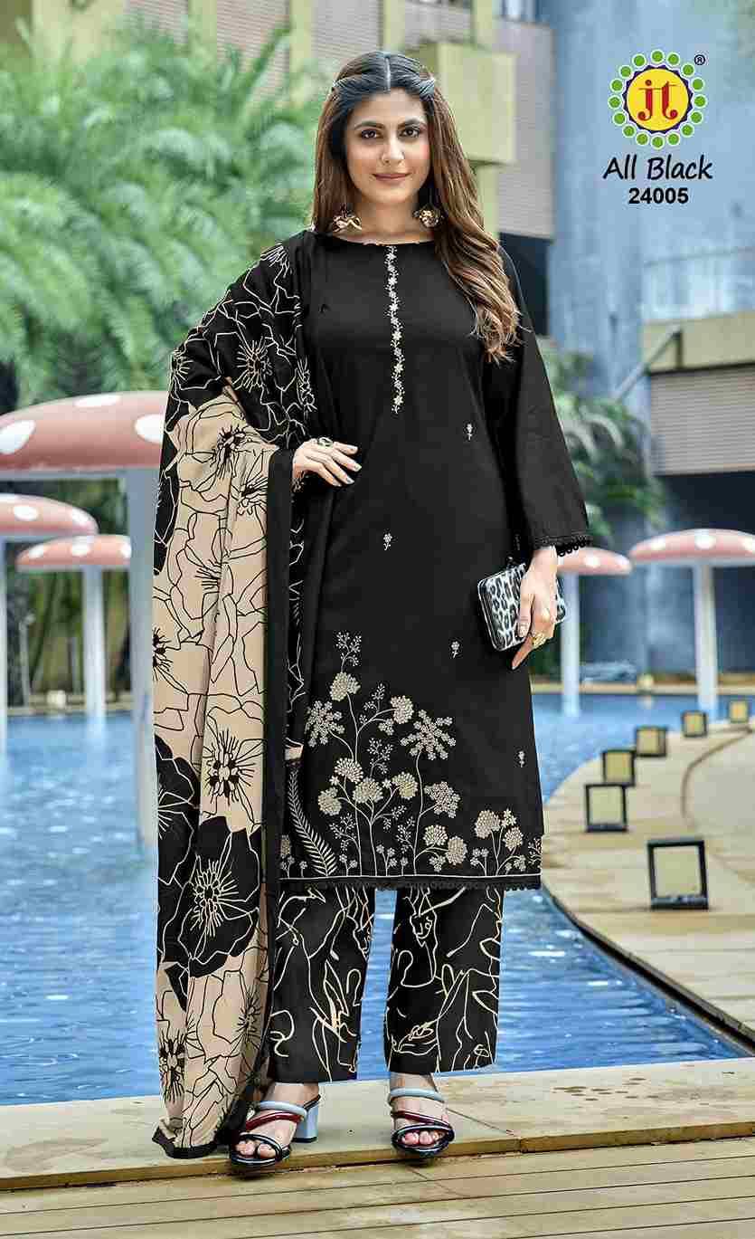 All Black Vol-24 By JT 24001 To 24005 Series Beautiful Festive Suits Colorful Stylish Fancy Casual Wear & Ethnic Wear Rayon Dresses At Wholesale Price