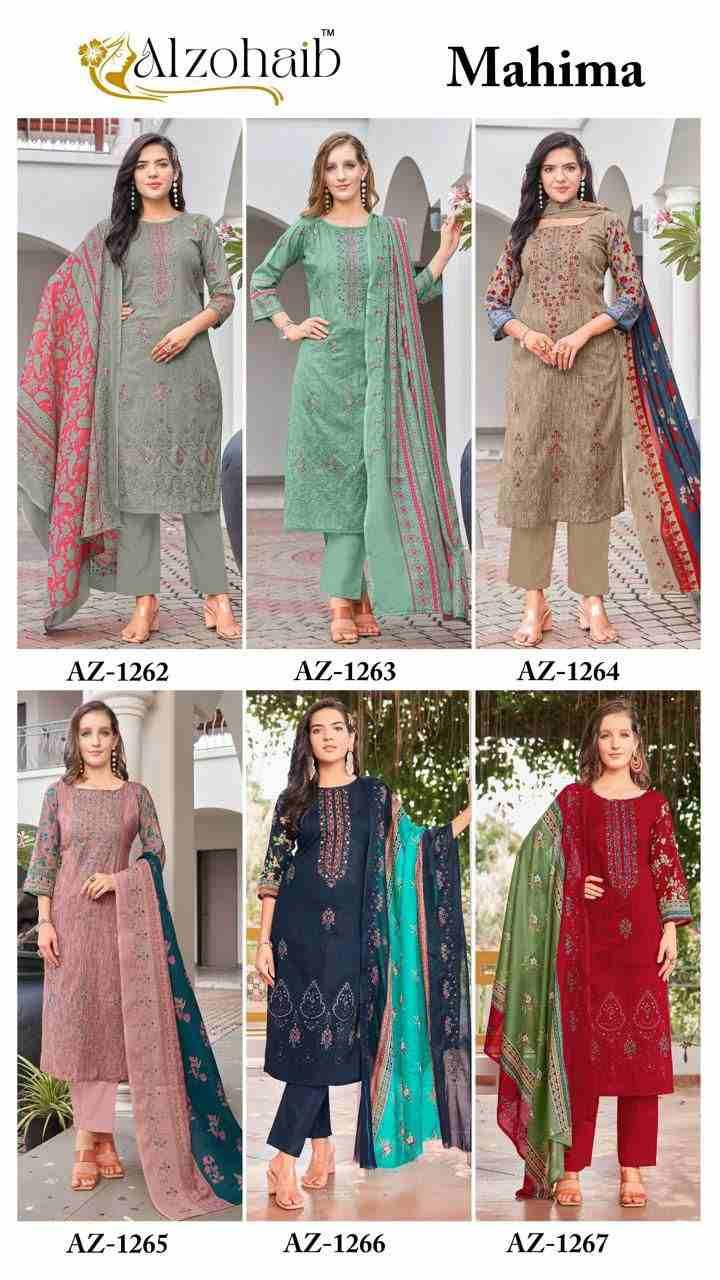 Mahima By Alzohaib 1262 To 1267 Series Beautiful Pakistani Suits Stylish Fancy Colorful Party Wear & Occasional Wear Pure Cotton Print Dresses At Wholesale Price