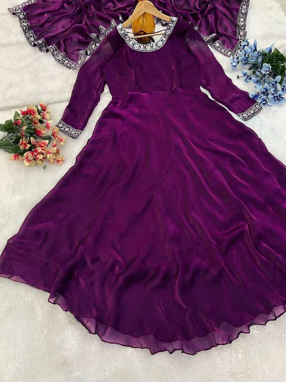 Kl-23 By Fashid Wholesale 01 To 04 Series Designer Beautiful Collection Occasional Wear & Party Wear Heavy Fendy Silk Gowns At Wholesale Price