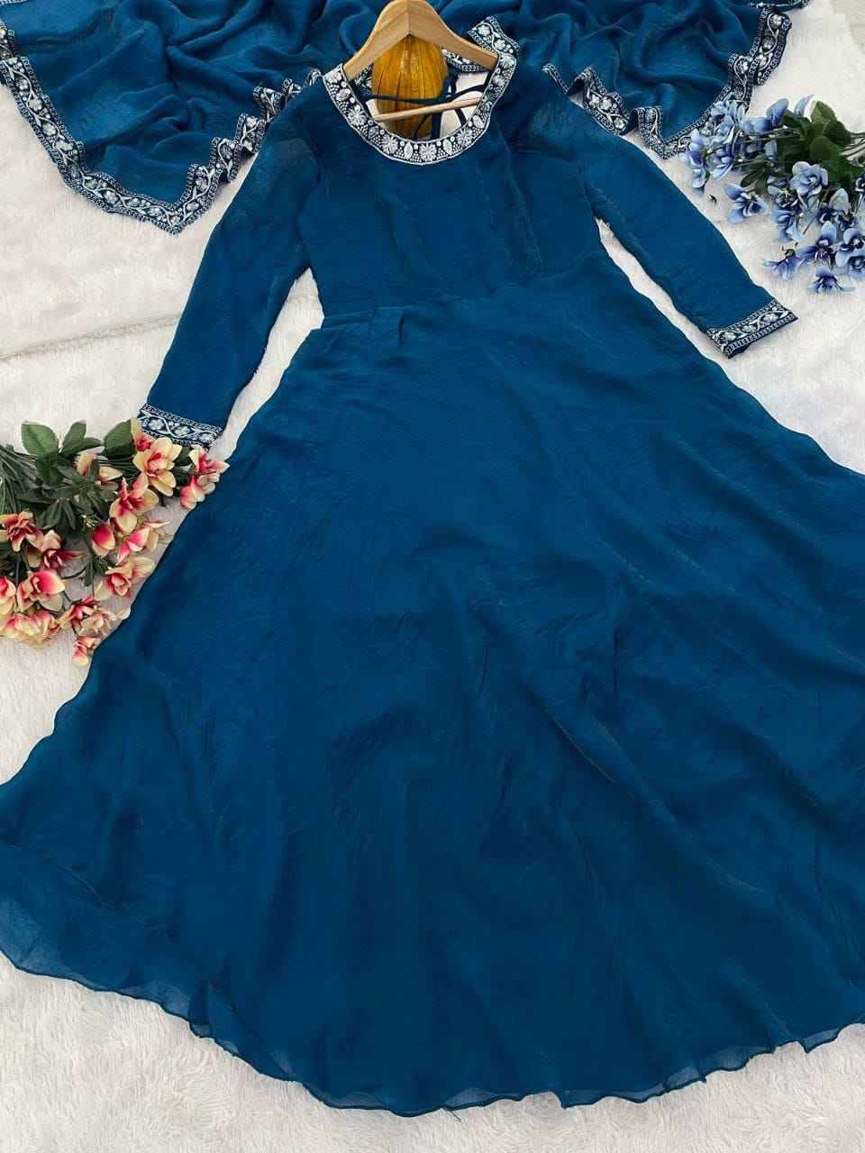 Kl-23 By Fashid Wholesale 01 To 04 Series Designer Beautiful Collection Occasional Wear & Party Wear Heavy Fendy Silk Gowns At Wholesale Price