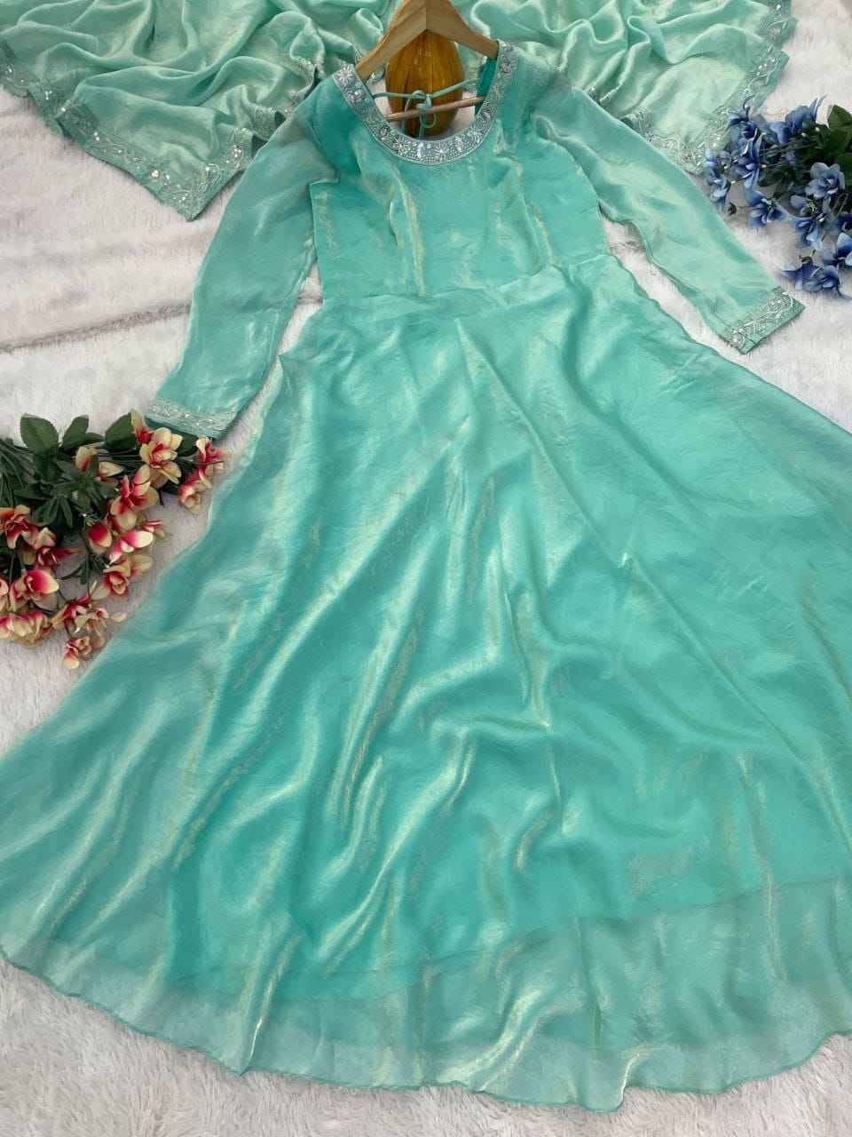 Kl-23 By Fashid Wholesale 01 To 04 Series Designer Beautiful Collection Occasional Wear & Party Wear Heavy Fendy Silk Gowns At Wholesale Price