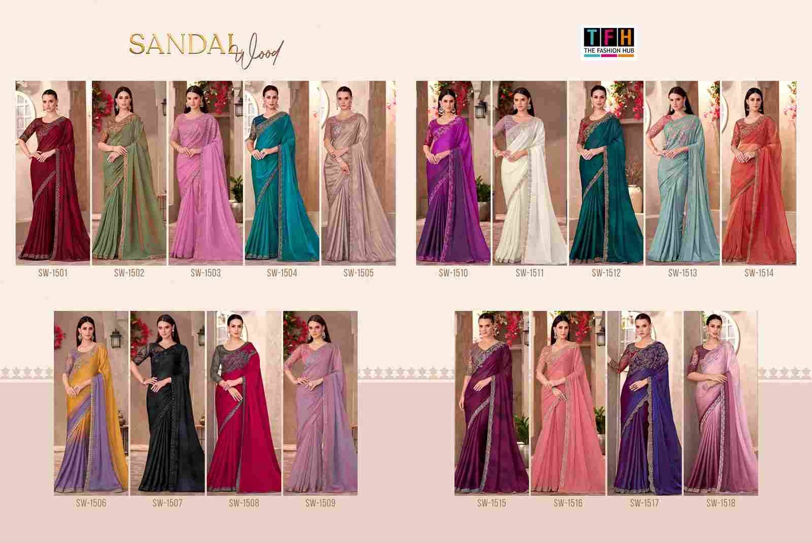 Sandalwood Vol-15 By TFH 1501 To 1518 Series Indian Traditional Wear Collection Beautiful Stylish Fancy Colorful Party Wear & Occasional Wear Chiffon/Georgette/Silk Sarees At Wholesale Price