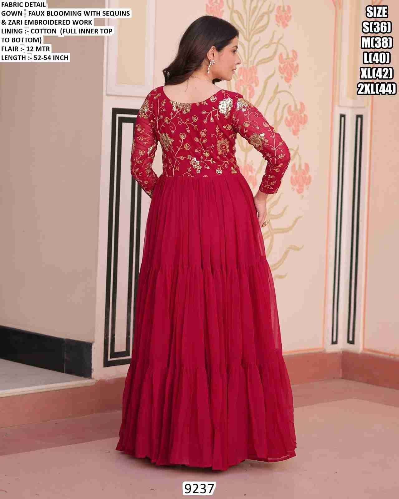 9237 By Fashid Wholesale 9237-A To 9237-C Series Beautiful Stylish Fancy Colorful Casual Wear & Ethnic Wear Faux Blooming Gowns At Wholesale Price