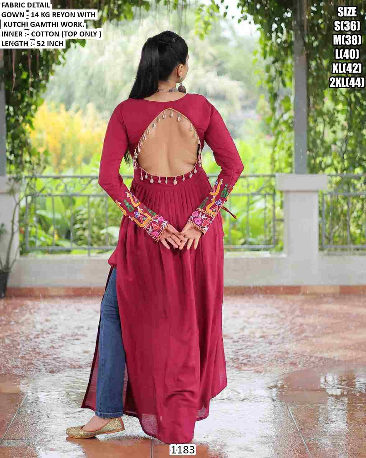 1183 By Fashid Wholesale 1183-A To 1183-C Series Beautiful Stylish Fancy Colorful Casual Wear & Ethnic Wear Rayon Gowns At Wholesale Price