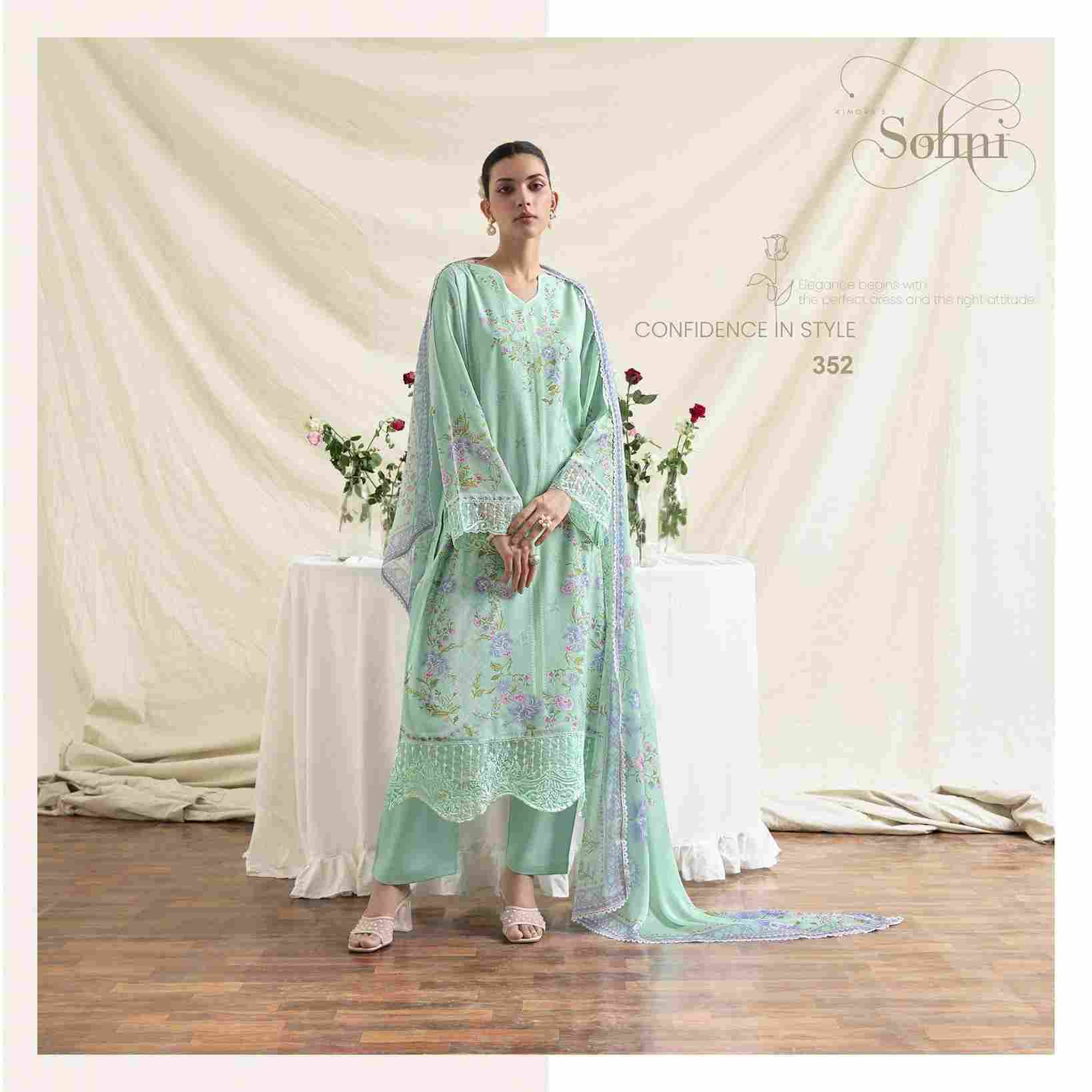 Grace By Sohni 351 To 354 Series Beautiful Suits Colorful Stylish Fancy Casual Wear & Ethnic Wear Pure Muslin Dresses At Wholesale Price