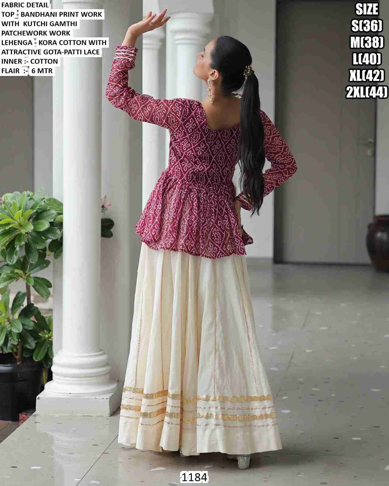 1184 By Fashid Wholesale 1184-A To 1184-C Series Festive Wear Collection Beautiful Stylish Colorful Fancy Party Wear & Occasional Wear Kora Cotton Lehengas At Wholesale Price