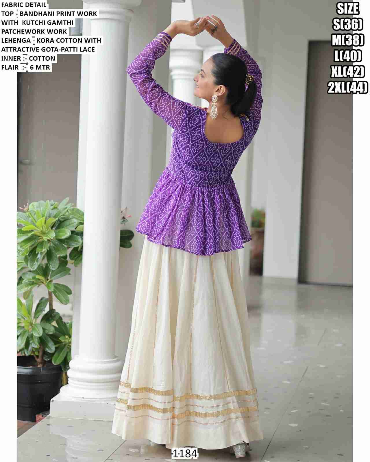 1184 By Fashid Wholesale 1184-A To 1184-C Series Festive Wear Collection Beautiful Stylish Colorful Fancy Party Wear & Occasional Wear Kora Cotton Lehengas At Wholesale Price
