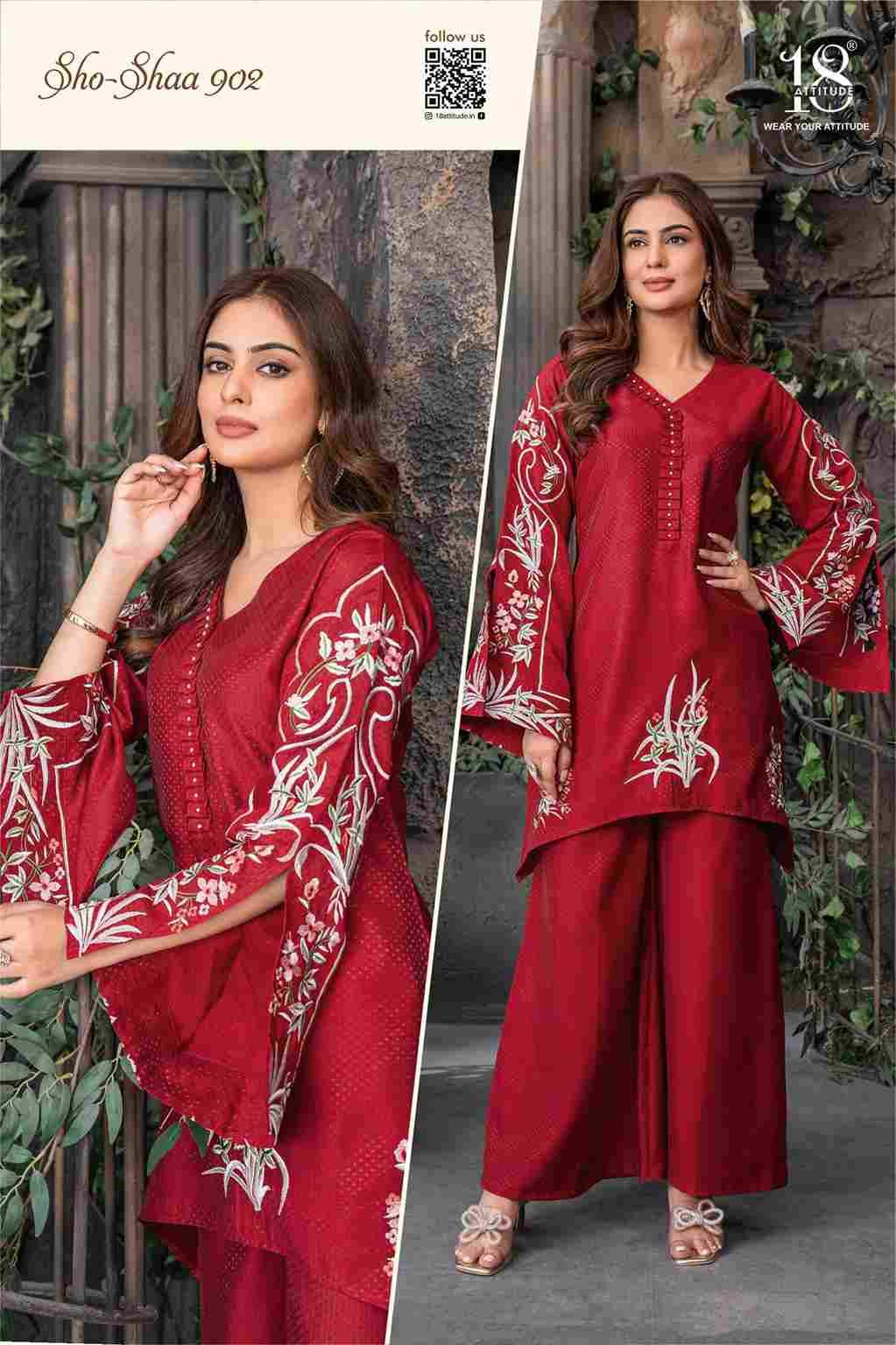 Sho-Shaa Vol-9 By 18 Attitude 01 To 05 Series Designer Stylish Fancy Colorful Beautiful Party Wear & Ethnic Wear Collection Roma Jacquard Co-Ords At Wholesale Price