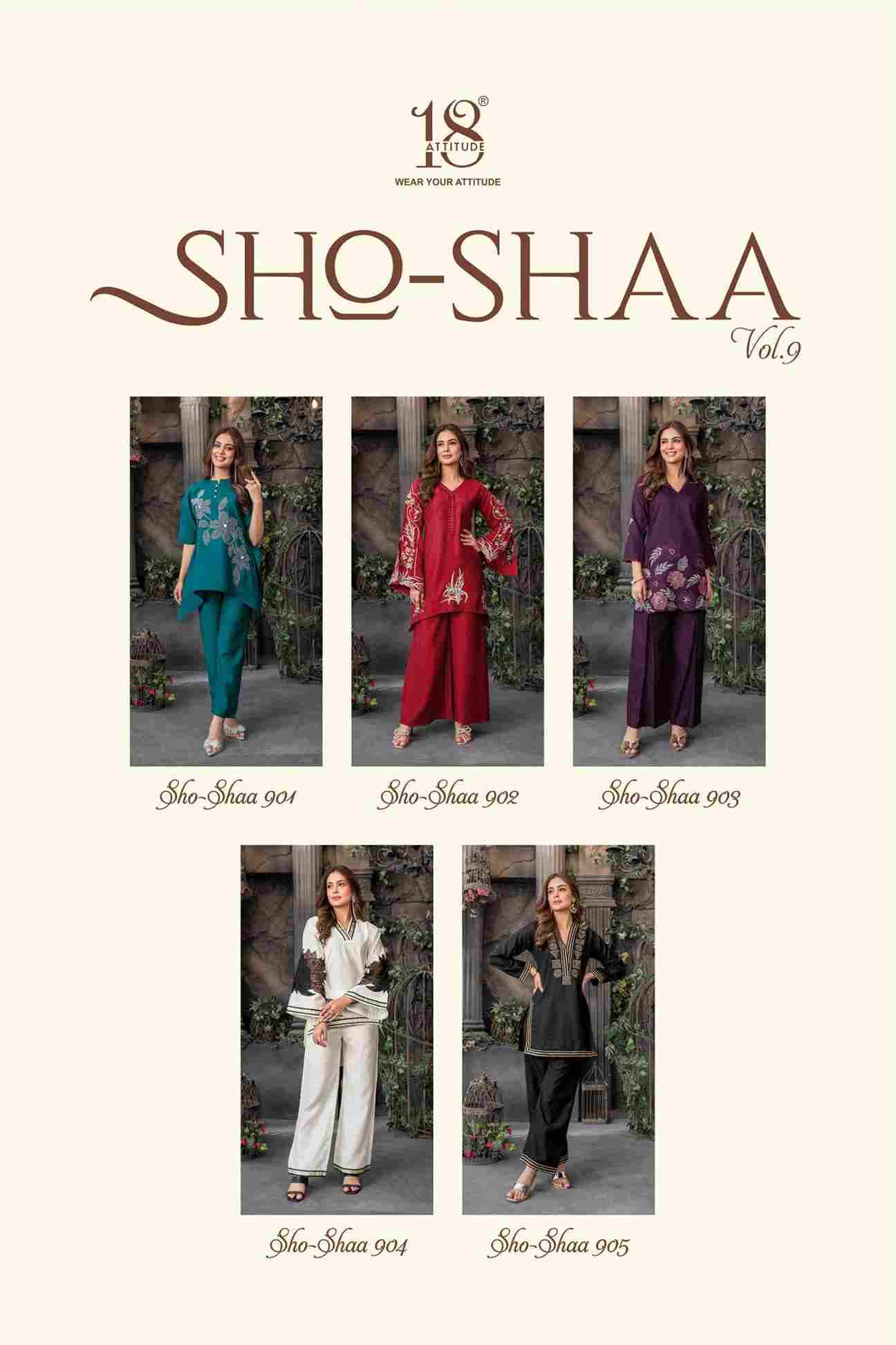 Sho-Shaa Vol-9 By 18 Attitude 01 To 05 Series Designer Stylish Fancy Colorful Beautiful Party Wear & Ethnic Wear Collection Roma Jacquard Co-Ords At Wholesale Price