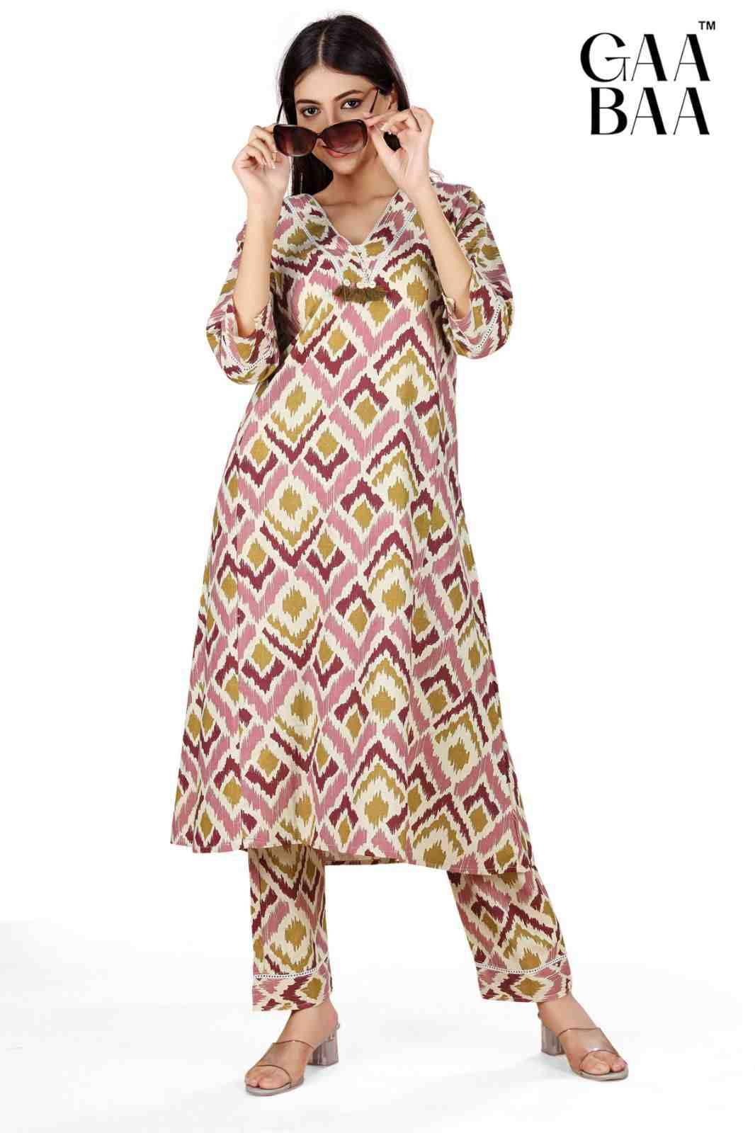 Gaabaa-929 By Kaamiri 929-A To 929-D Series Designer Stylish Fancy Colorful Beautiful Party Wear & Ethnic Wear Collection Cotton Print Co-Ord At Wholesale Price