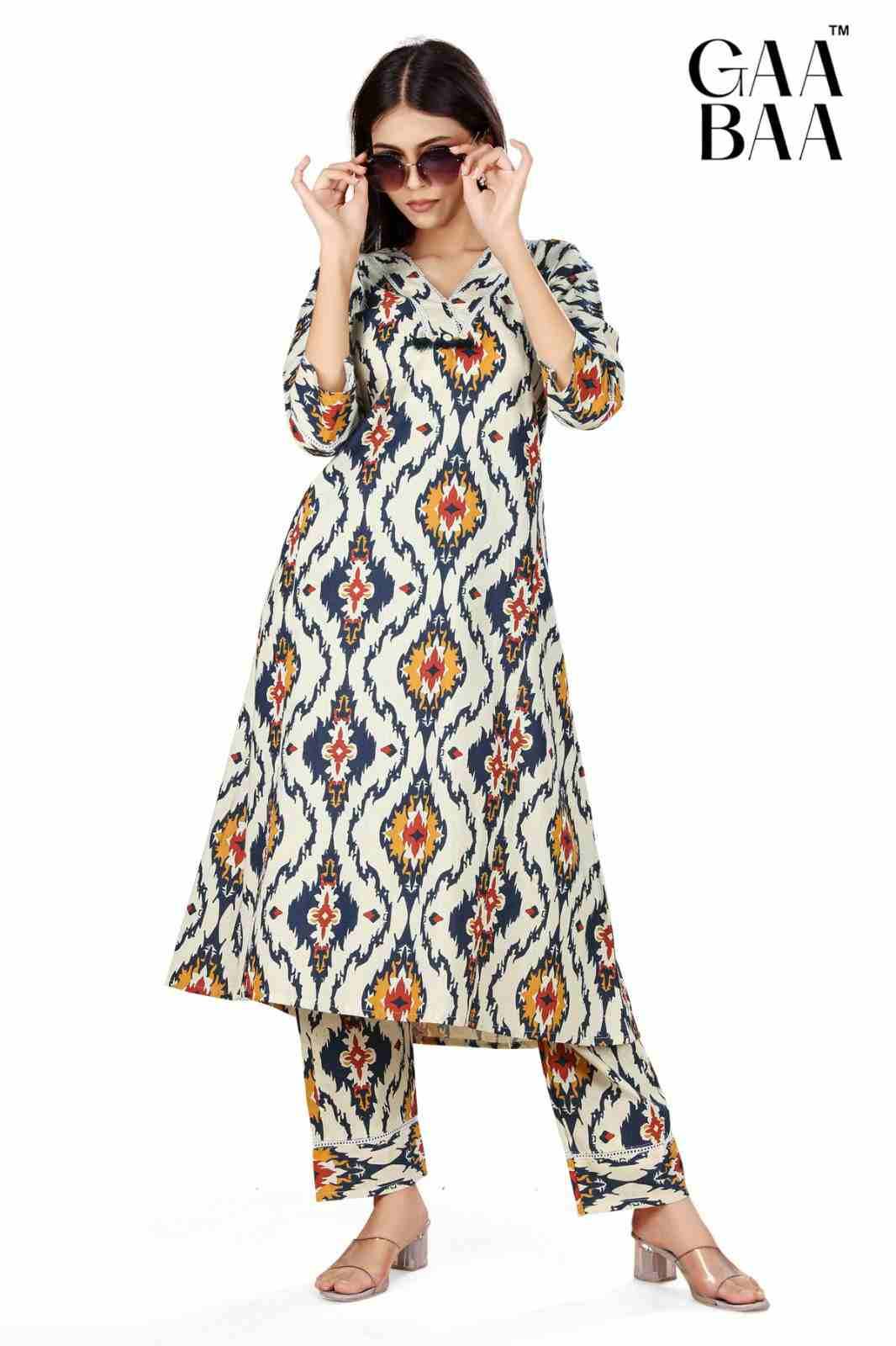 Gaabaa-929 By Kaamiri 929-A To 929-D Series Designer Stylish Fancy Colorful Beautiful Party Wear & Ethnic Wear Collection Cotton Print Co-Ord At Wholesale Price