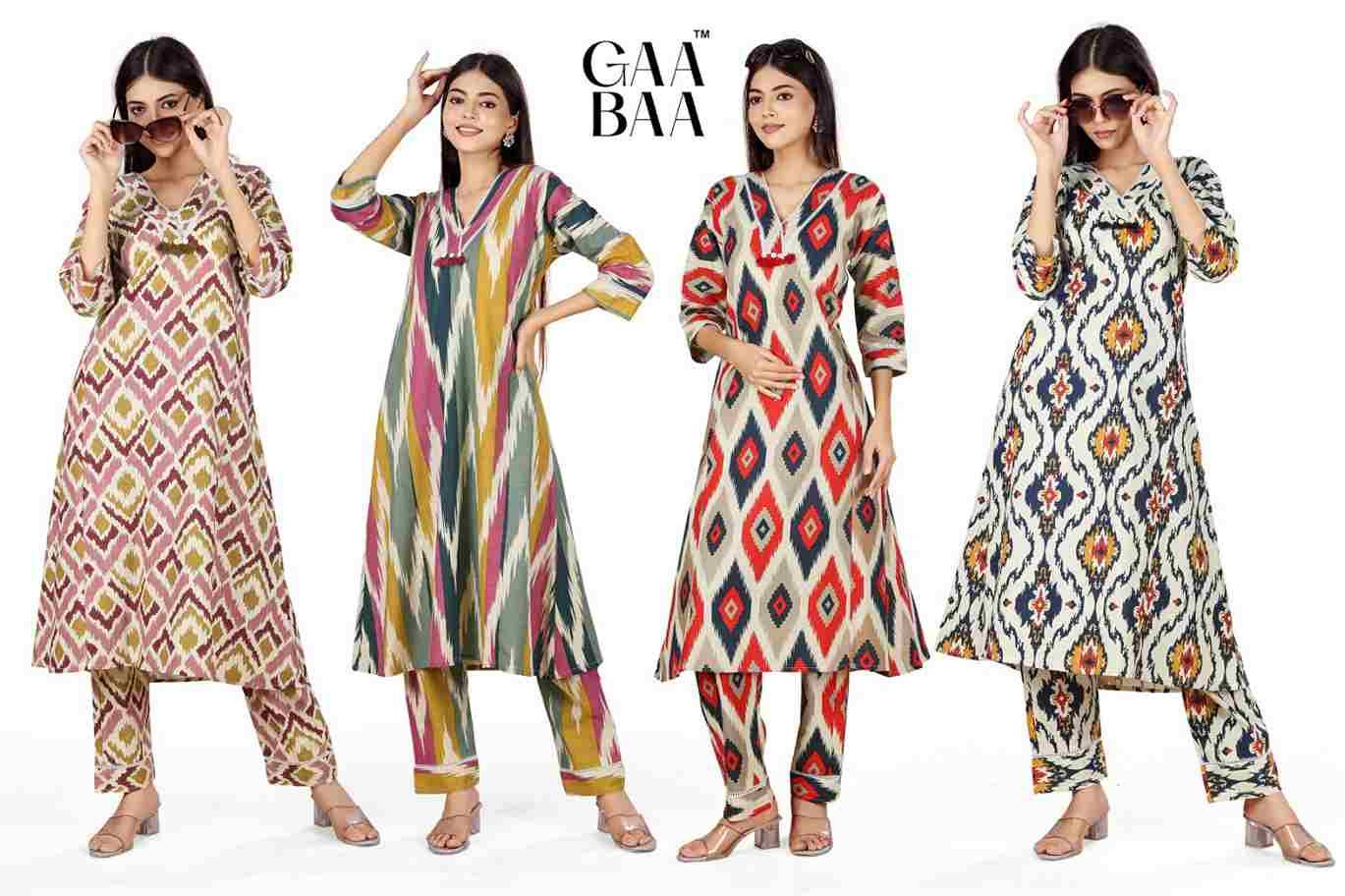 Gaabaa-929 By Kaamiri 929-A To 929-D Series Designer Stylish Fancy Colorful Beautiful Party Wear & Ethnic Wear Collection Cotton Print Co-Ord At Wholesale Price