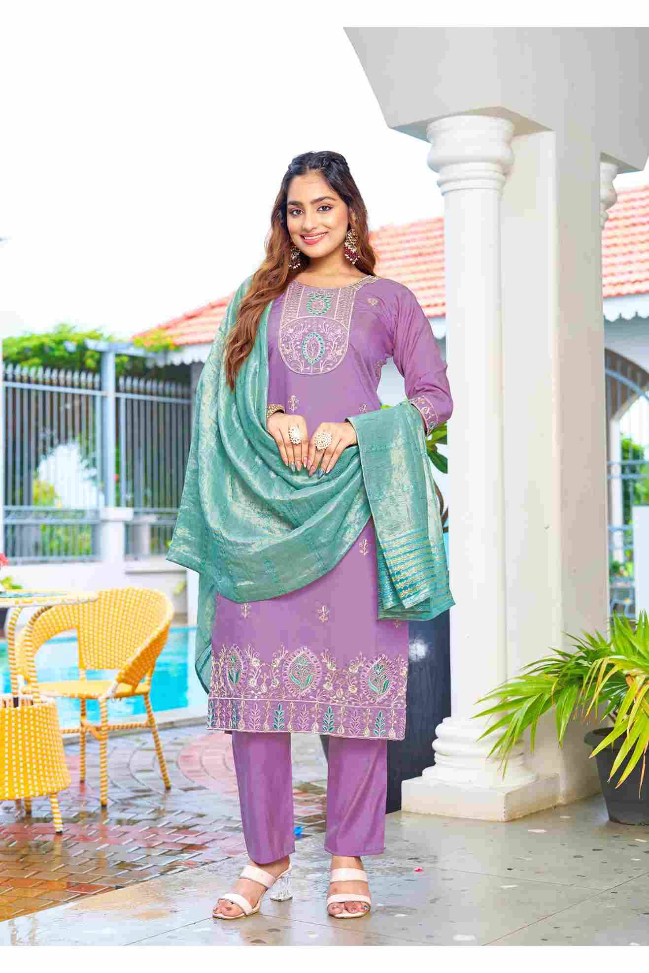 Mahek By Ossm 1001 To 1006 Series Beautiful Suits Colorful Stylish Fancy Casual Wear & Ethnic Wear Premium Roman Shimmer Dresses At Wholesale Price