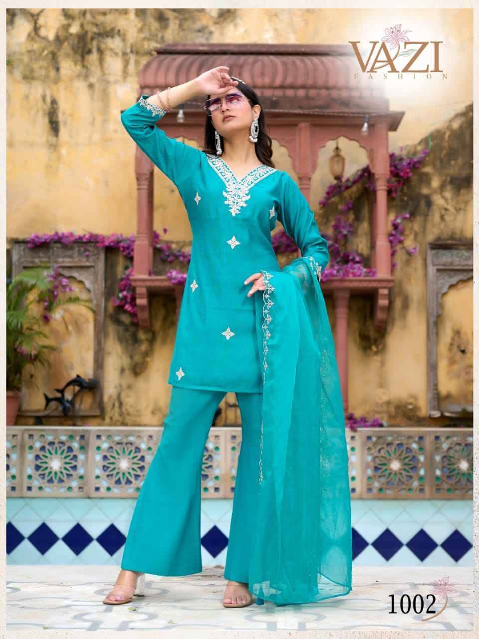 Bell Bottom By Vazi 1001 To 1004 Series Designer Stylish Fancy Colorful Beautiful Party Wear & Ethnic Wear Collection Vertican Dresses At Wholesale Price
