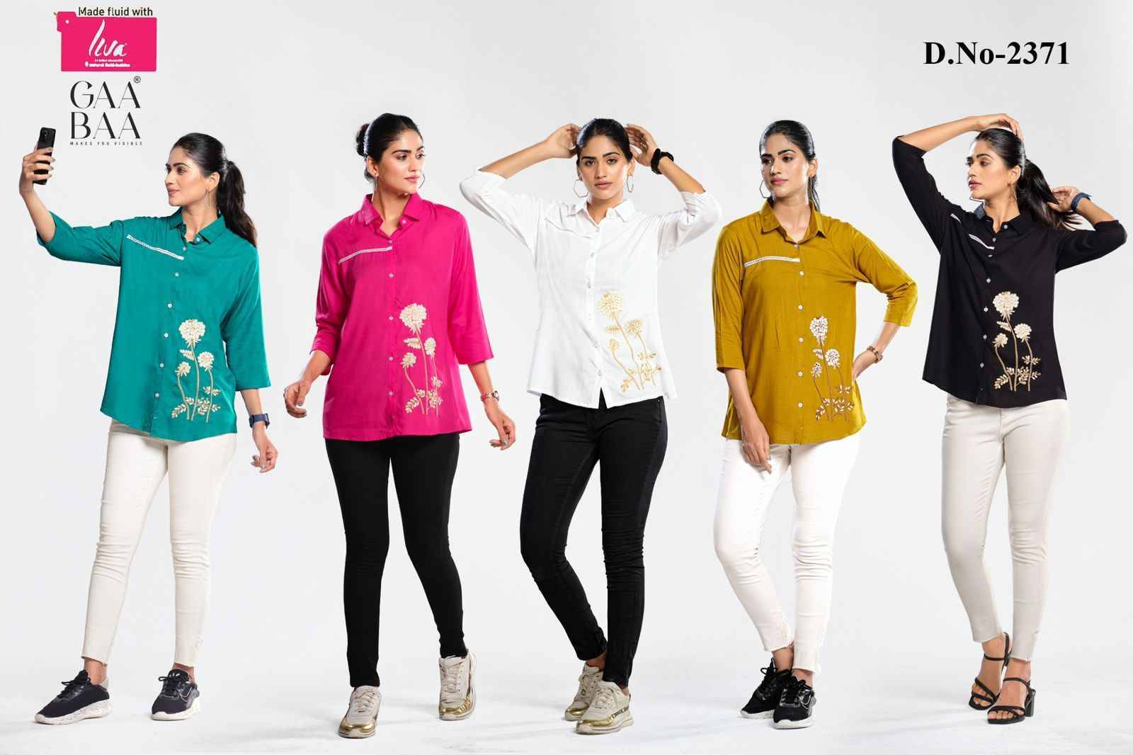 2371 By Liva 2371-A To 2371-E Series Designer Stylish Fancy Colorful Beautiful Party Wear & Ethnic Wear Collection Rayon Slub Tops At Wholesale Price