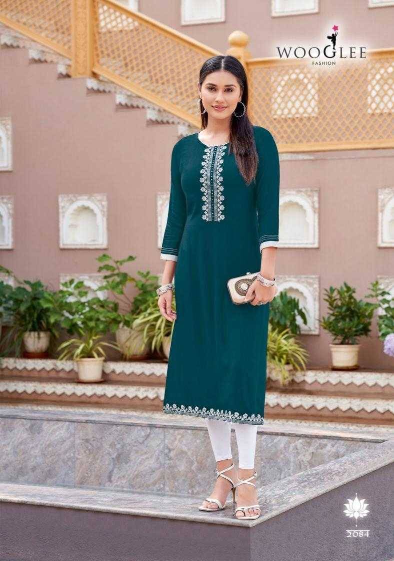 Barbella Vol-13 By Wooglee 2084 To 2089 Series Designer Stylish Fancy Colorful Beautiful Party Wear & Ethnic Wear Collection Rayon Print Kurtis At Wholesale Price