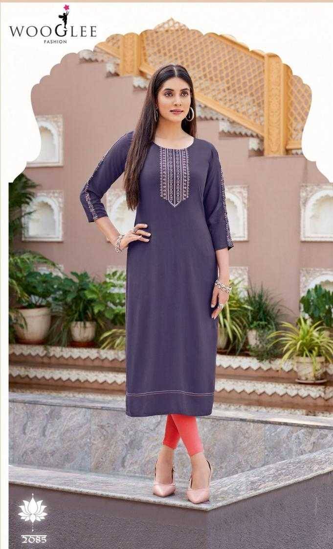 Barbella Vol-13 By Wooglee 2084 To 2089 Series Designer Stylish Fancy Colorful Beautiful Party Wear & Ethnic Wear Collection Rayon Print Kurtis At Wholesale Price