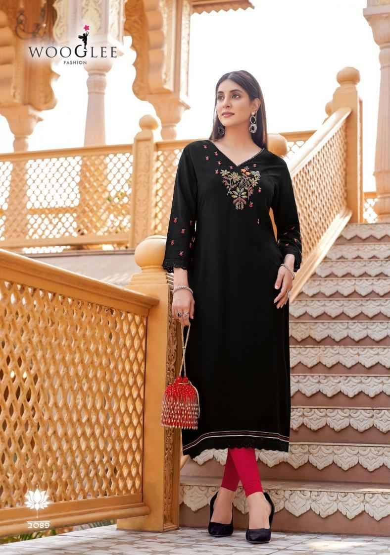 Barbella Vol-13 By Wooglee 2084 To 2089 Series Designer Stylish Fancy Colorful Beautiful Party Wear & Ethnic Wear Collection Rayon Print Kurtis At Wholesale Price