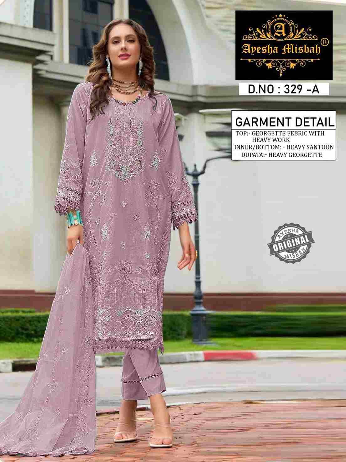 Ayesha Misbah 329 Colours By Fashid Wholesale 329-A To 329-F Series Beautiful Pakistani Suits Colorful Stylish Fancy Casual Wear & Ethnic Wear Georgette Embroidered Dresses At Wholesale Price