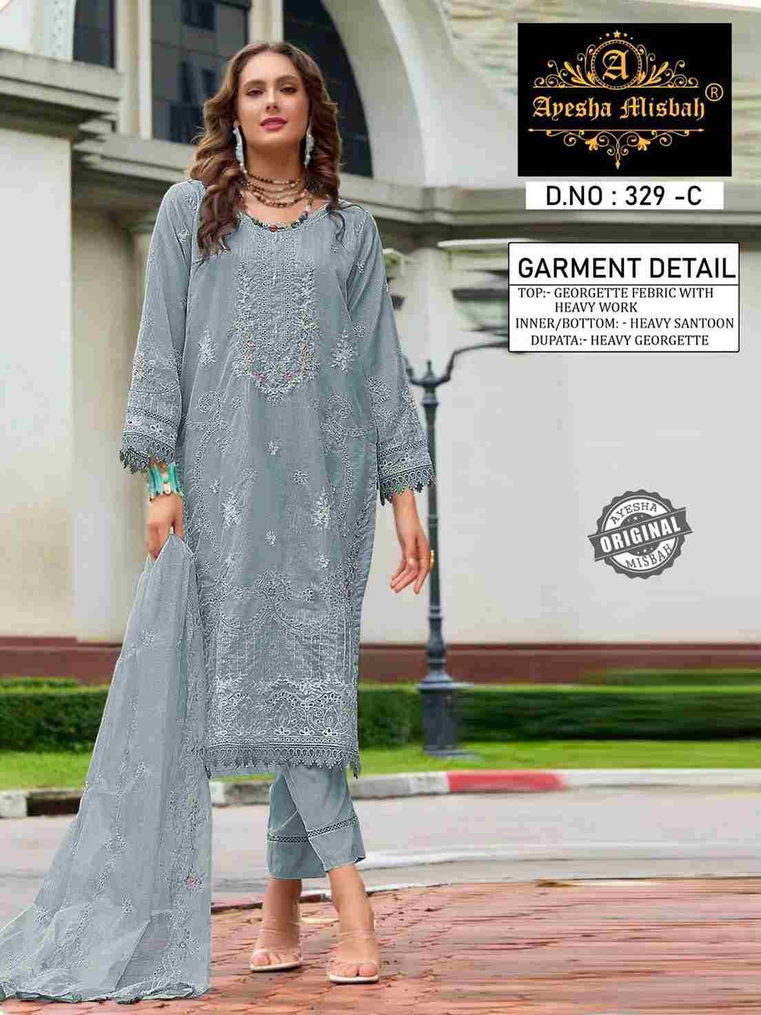 Ayesha Misbah 329 Colours By Fashid Wholesale 329-A To 329-F Series Beautiful Pakistani Suits Colorful Stylish Fancy Casual Wear & Ethnic Wear Georgette Embroidered Dresses At Wholesale Price