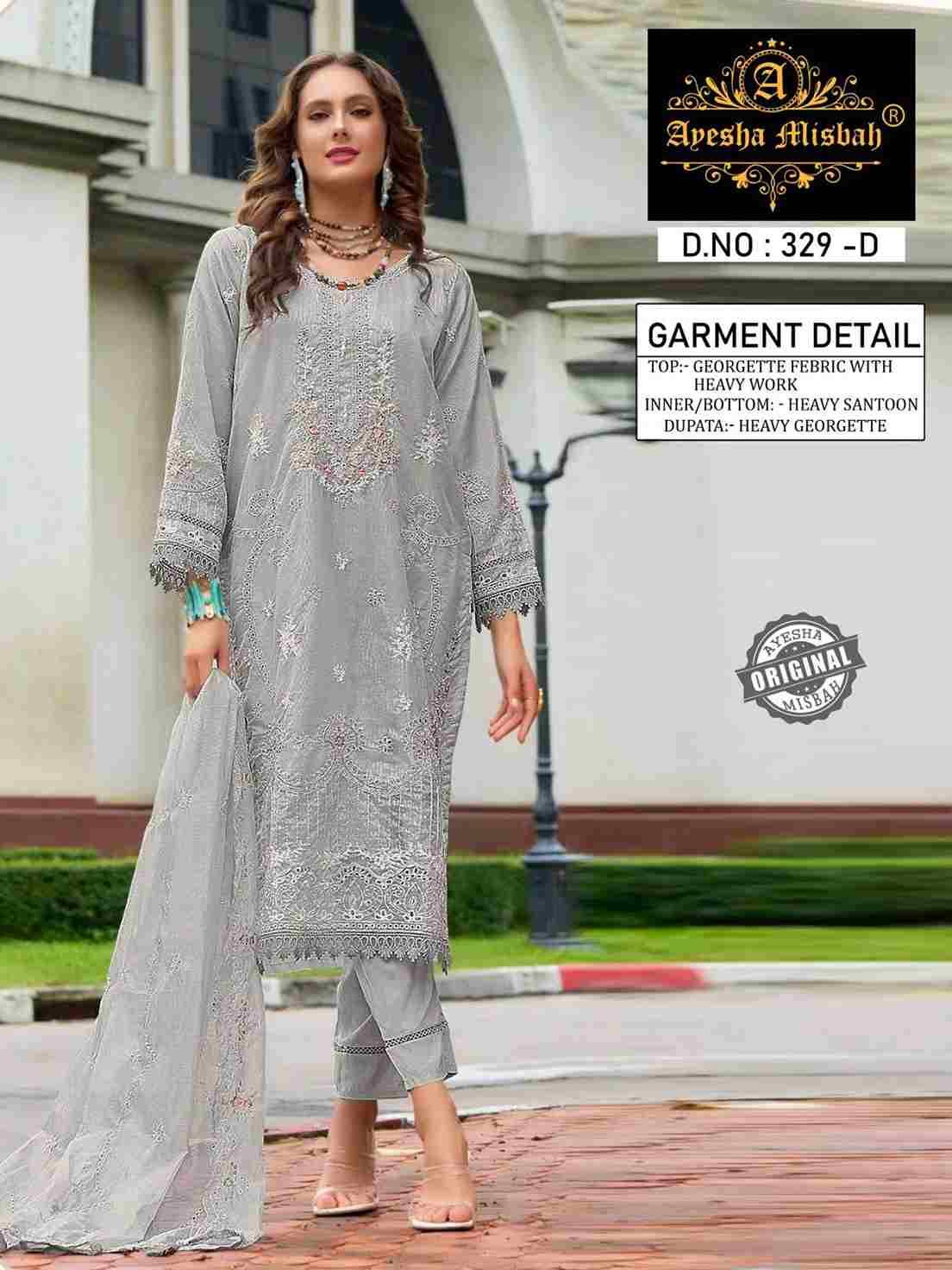 Ayesha Misbah 329 Colours By Fashid Wholesale 329-A To 329-F Series Beautiful Pakistani Suits Colorful Stylish Fancy Casual Wear & Ethnic Wear Georgette Embroidered Dresses At Wholesale Price