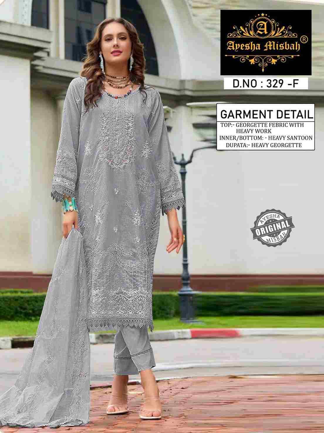 Ayesha Misbah 329 Colours By Fashid Wholesale 329-A To 329-F Series Beautiful Pakistani Suits Colorful Stylish Fancy Casual Wear & Ethnic Wear Georgette Embroidered Dresses At Wholesale Price